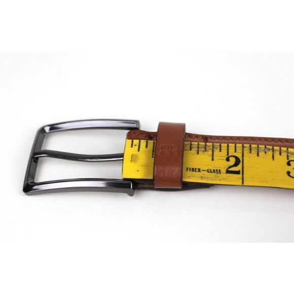 River Island TAN BROWN GENUINE LEATHER 1 1/8"Wd CASUAL DRESS BELT Sz 50 (D24 - Picture 11 of 14